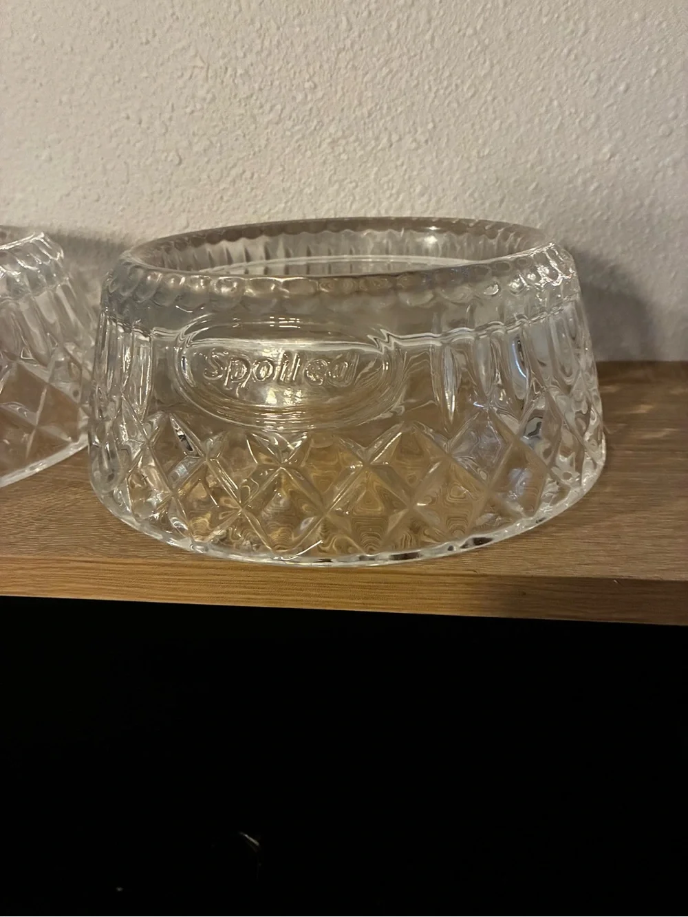 Godinger “Spoiled” Cut Crystal Pet Bowls Set of 2 Cat Dog